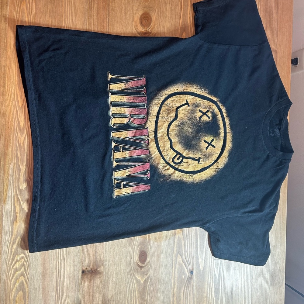 NIRVANA Black Tee with Gold Graphic